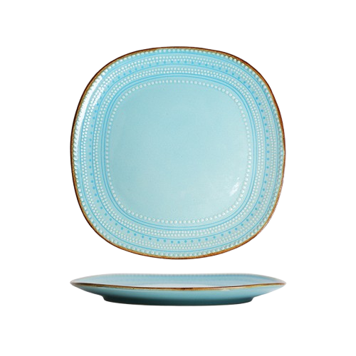 Roomcytle 4 Piece Porcelain Tableware Set Square Plates Salad Bowl Mug