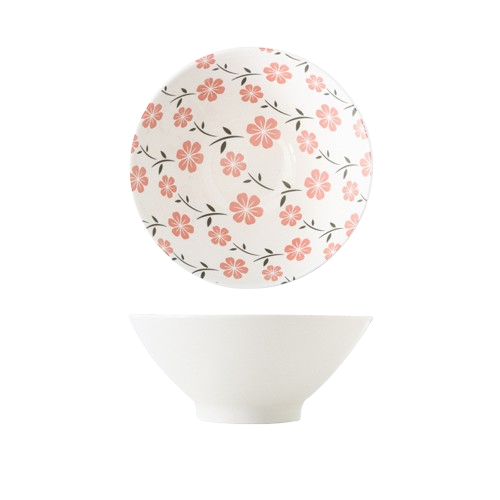 Roomcytle 8 Inch Embossed Porcelain Soup Bowl
