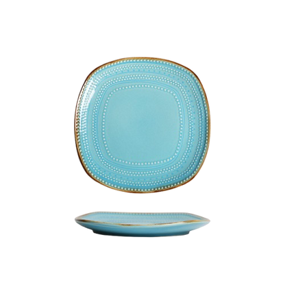 Roomcytle 4 Piece Porcelain Tableware Set Square Plates Salad Bowl Mug