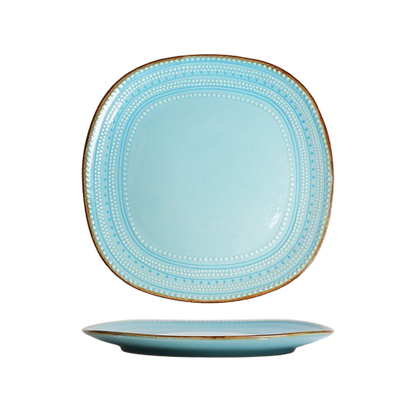 Roomcytle 4 Piece Porcelain Tableware Set Square Plates Salad Bowl Mug