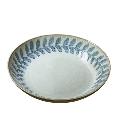Roomcytle Ceramic Deep Plate – 8-Inch Hand-Painted Tableware