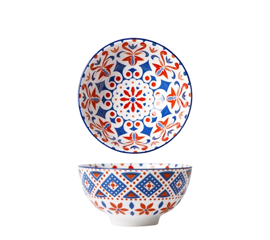 Roomcytle Floral Ceramic Soup Bowl | Porcelain Tableware
